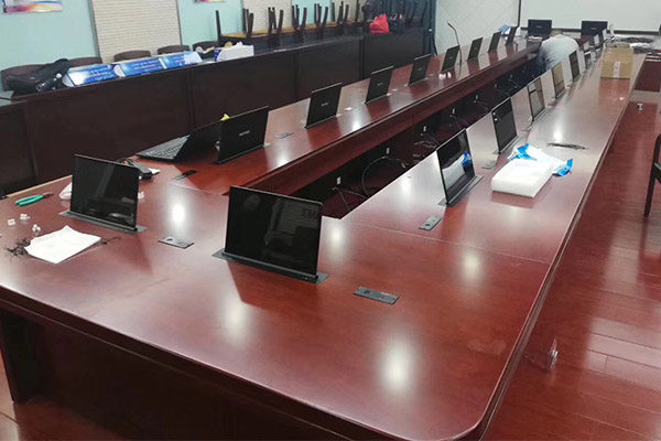 南京政府辦公家具廠家定制海洋監(jiān)測(cè)無紙化辦公升降會(huì)議桌
